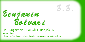 benjamin bolvari business card