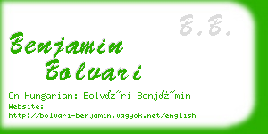 benjamin bolvari business card